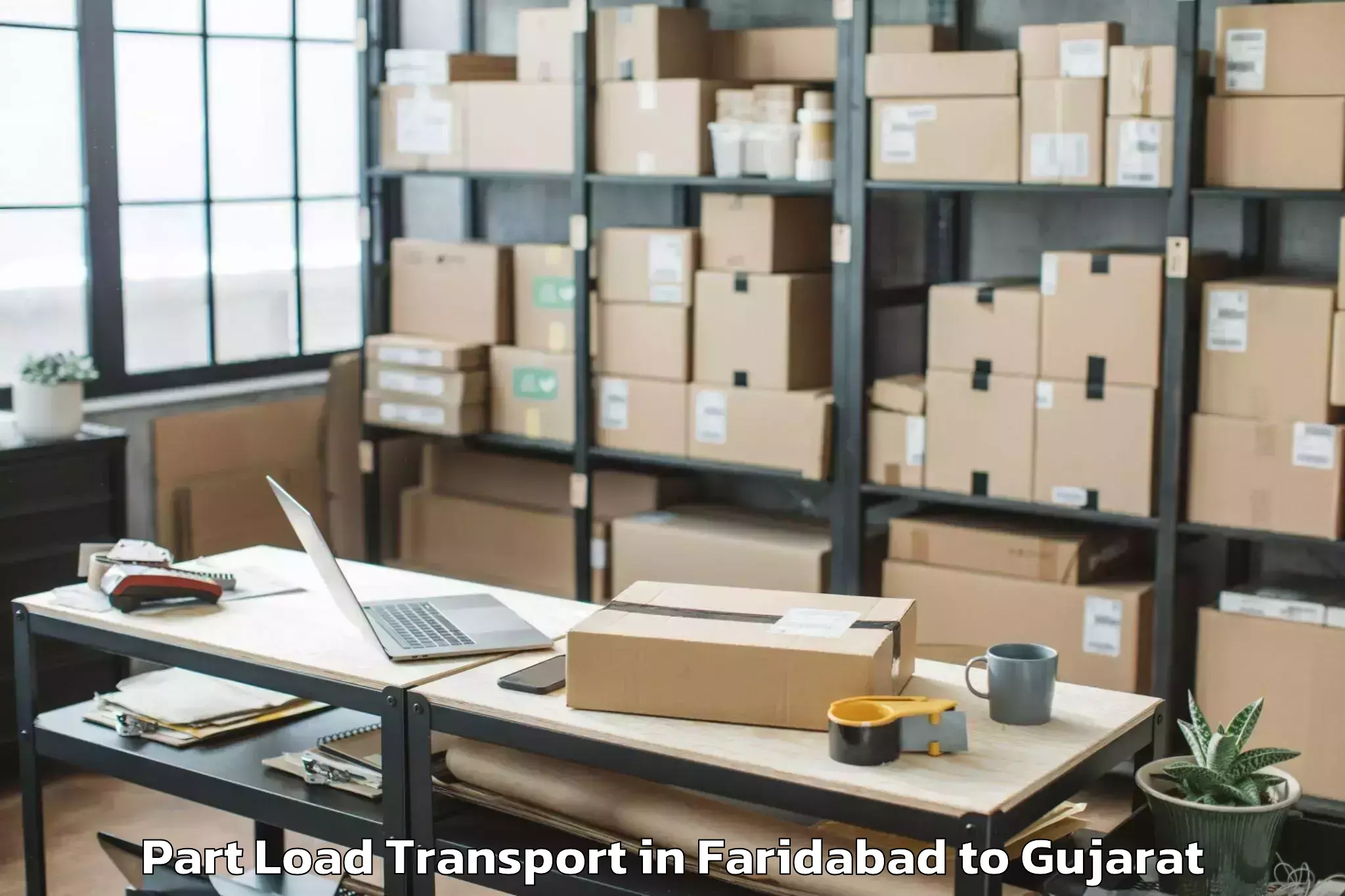 Get Faridabad to Crystal Mall Rajkot Part Load Transport